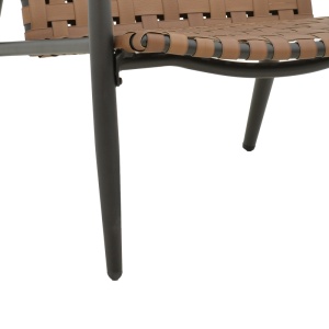 Fotoliu de exterior, Model Eamon, culoare negru si maro, metal si textil, 73.5x62x77 cm - Img 7