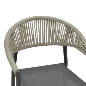 Fotoliu de exterior, Model Elation, culoare antracit, aluminiu si poliratan, 56x62x77 cm - Img 7