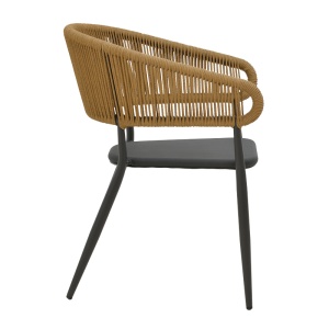 Fotoliu de exterior, Model Raven, culoare natural si antracit, rattan si textil, 57x62x78 cm - Img 4