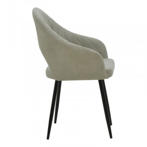 Fotoliu Macie material textil antic gri - negru 58x50x85cm - Img 3
