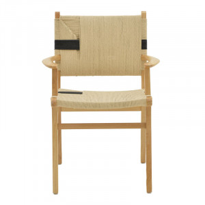 Fotoliu Olivier lemn de fag culoare lemn natural cu funie culoare lemn naturala si negru 62x60x85cm - Img 4