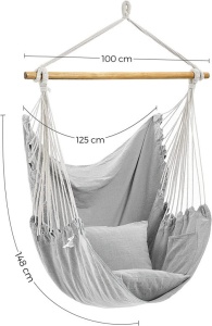Hamac, Songmics, Gri, 150 kg, GDC187G01 - Img 4