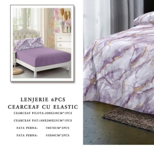 Lenjerie cu Elastic 180x200 cm, Astrid 6 Piese (Finet) - Img 2