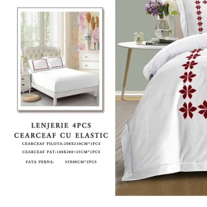 Lenjerie cu Elastic 180x200 cm, imprimata digital, Traditions 4 Piese (Finet) - Img 2