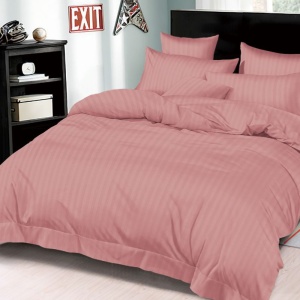 Lenjerie cu elastic 180x200cm, Damasc, Tixie V12 Trandafiriu (Finet)