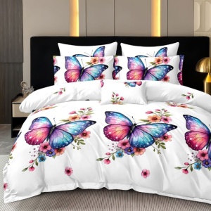 Lenjerie cu elastic 180x200cm, Lilivio, 4 Piese