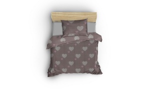 Lenjerie de pat 1 Persoana Model Herz Dusty Rose - Img 2