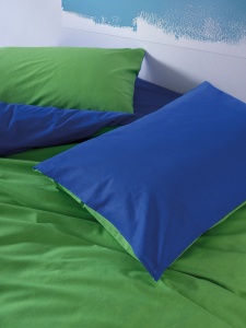 Lenjerie de pat 1 Persoana Model Sage Green, Blue - Img 2