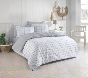 Lenjerie de pat dublu Model Artus Grey
