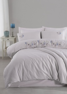 Lenjerie de pat dublu Model Nilda Light Grey