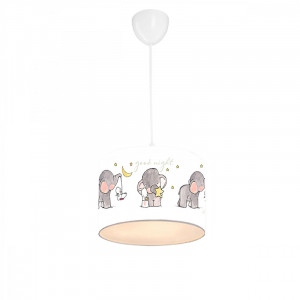 Lustra pentru copii PWL-1094 E27 alb - gri D24x70cm