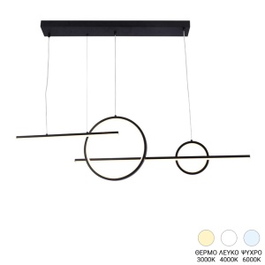 Lustră Polindia, negru, 110 cm