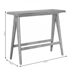 Masa de bar Winslow din lemn de arbore de cauciuc, culoarea nuc 120x45x100cm - Img 4