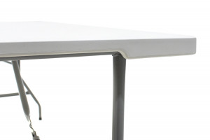 Masa de camping pliabila profesionala Rodeo cadru metalic, gri deschis 152x60x74cm - Img 8