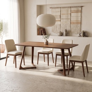 Masă dining Pendra, Nuc, 150 x 80 x 75 cm
