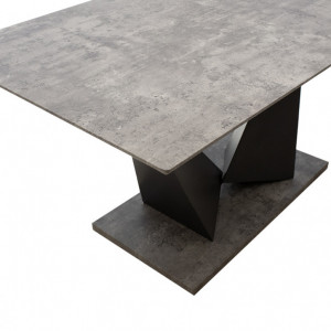 Masa Extensibila Model Gunnar, 160-200x90x75 cm, Gri Ciment/Negru - Img 7