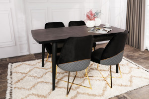 Masa Extensibila Model Samara, 130-160x80x79 cm, Negru - Img 1