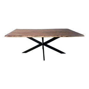 Masă Lenoua, natural/negru, 200x100x76 cm - Img 2