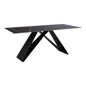 Masă Meja, negru, 180x90x76 cm