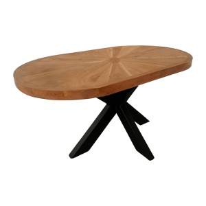 Măsuță de cafea Fardy, negru/natural, 120x60x45 cm - Img 2