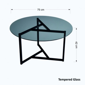 Masuta de Cafea Model Blake, 75x75x42 cm, Negru, Blat Sticla securizata - Img 9