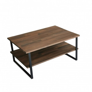 Masuta de Cafea Model Cain, 85x60x40 cm, Nuc/Negru - Img 8