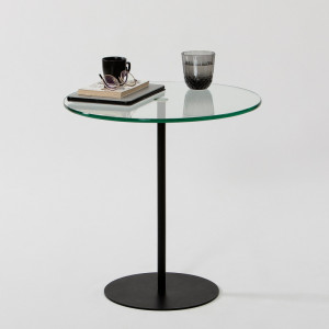 Masuta de Cafea Model Cleo, 50X50X50 cm, Negru, Blat Sticla securizata - Img 4