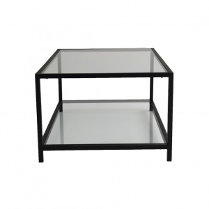 Masuta de Cafea Model Juelz, 90x60x40 cm, Negru, Blat Sticla securizata - Img 9