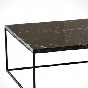 Masuta de Cafea Model Mayer, 75x75x43 cm, Negru marmorat - Img 5
