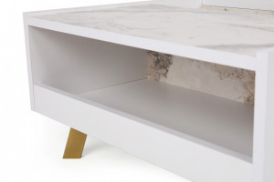 Masuta de Cafea Model Sierra, 90x34x63 cm, Alb - Img 5