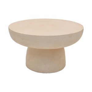 Măsuță de cafea Nuebo, cu design sculptural, Crem, Ø70 × 40 cm - Img 2
