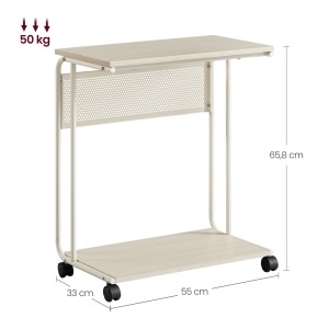 Masuta laterala C- Shape cu roti, 55x32x65cm - Img 8