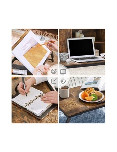 Măsuta pentru laptop, Songmics, Maro Rustic, 71 x 35 x 23 cm - Img 3