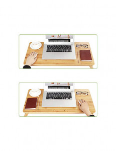 Masuta pentru Laptop Songmics, model Tessa, 72x35x29 cm, Bambus - Img 4