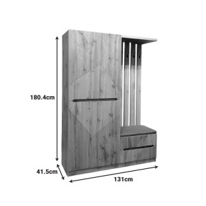Mobilă hol Zomie, natural, 131x41.5x180.4 cm - Img 5