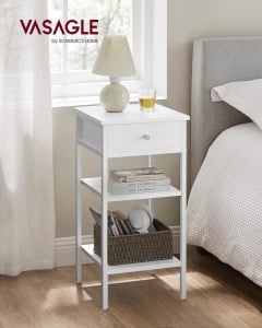 Noptiera Model Cline, Alb, 35x35x70cm - Img 1