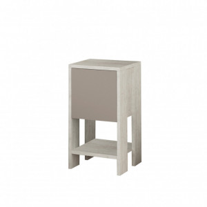 Noptiera Model Duke, Alb-Bej, 30x30x55cm - Img 3