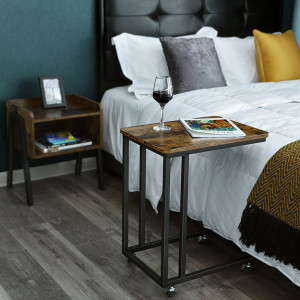 Noptiera Model Hutchinson, Maro Rustic/Negru, 46x35x51.5cm - Img 7