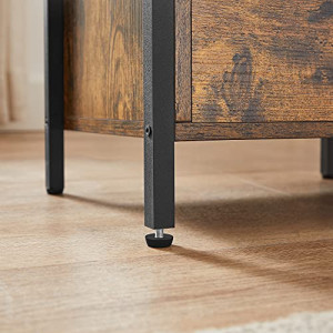 Noptiera Model Tanner, Negru/Maro rustic, 38x28x60cm - Img 4