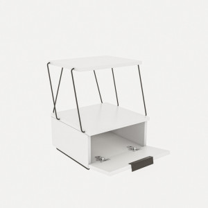 Noptiera Model Ward, Alb, 42x41x52cm - Img 3