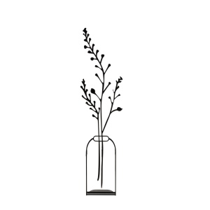 Obiect decorativ Flowerpot Negru 12x45 cm - Img 2
