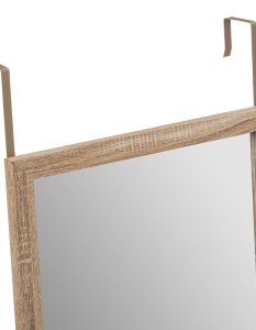 Oglindă de ușă cu ramă decorativă din polirășină, Argintiu, 34 × 1,7 × 94 cm - Img 2