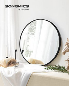 Oglinda rotunda, Songmics, Negru, 61x61x3.6 cm - Img 1