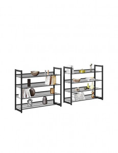 Pantofar din metal, Songmics, 8 rafturi, 32 perechi, LMR08B Negru - Img 7