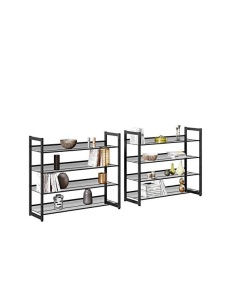 Pantofar din metal, Songmics, 8 rafturi, 32 perechi, LMR08B Negru - Img 7
