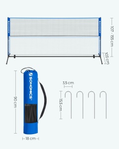 Plasa de badminton Songmics Albastru 400x155x103 cm - Img 7