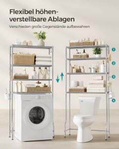 Raft baie WC Songmics Gri 83x30x179 cm - Img 4