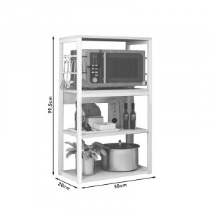 Raft metalic Model Mckenzie, Alb/Natural, 50x30x99.5 cm - Img 3