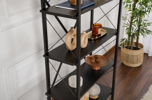 Raft pentru carti Model Elysian, Lemn negru/Negru - Img 3