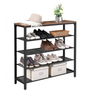 Raft pentru Pantofi Model Jesse, Maro rustic, 100x30x92.5 cm - Img 4